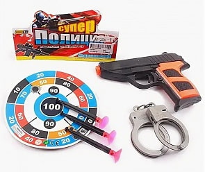 Набор – Полиция: пистолет, присоски, наручники, аксессуары (B1866447)