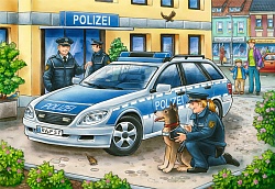 Пазл - Полицейские и пожарные, 2 пазла по 12 деталей (Ravensburger, 07574) - миниатюра