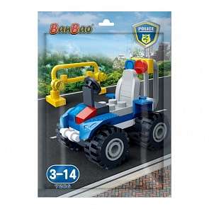 Конструктор - Полицейский джип в пакетике, 34 детали (Banbao,  7206)