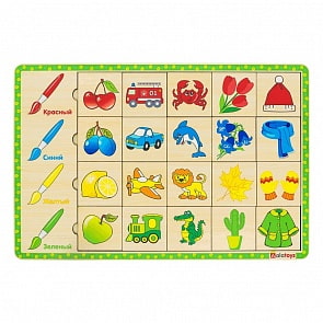 Пазл-ассоциации - Цвета, 20 карточек, 4 цвета (Алатойс, ПЗЛ2038)