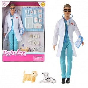 Кукла-мальчик - Доктор с 2-мя собачками и аксессуарами (Defa Lucy, 8347-DEFA) (ассортимент)