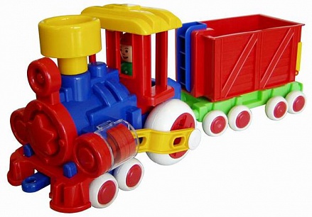 Паровозик из серии Детский сад - Ромашка с вагоном, 39 см 