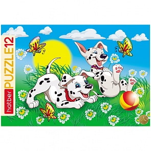 Пазлы в рамке 12 элементов - Далматинцы (Hatber, 12ПЗ4_10423)