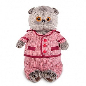 Мягкая игрушка – Басик в красном пиджаке и брюках в елочку, 22 см (Budi Basa, Ks22-085)