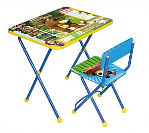 Набор детской мебели из серии Маша и медведь - Позвони мне, синий (Nika, КП2/6)