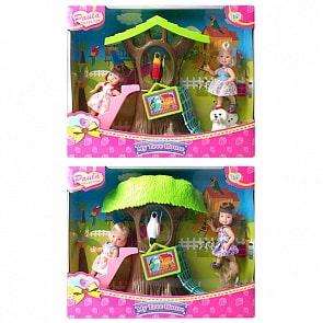 Игровой набор - Домик в лесу, с куколками и аксессуарами, 2 вида (Paula, MC23081)