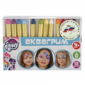 Аквагрим My Little Pony - 12 цветных карандашей (Multiart, 12026-MLPsim)