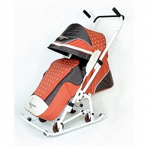 Санки-коляска Скользяшки Мозаика 0932-Р14, цвет: терракотовый, коричневый, светло-бежевый (RT, 6227RT)