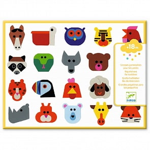 Набор объемных наклеек - Животные (Djeco, 09089)