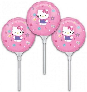Набор из 3 шариков - Надуй сам. Hello Kitty, 23 см (Amscan, 1201-0283)