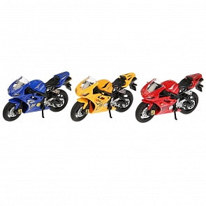 Металлическая модель – Супербайк, 12 см, выдвижная подножка, вращается руль (Технопарк, ZY797893-R) (ассортимент)