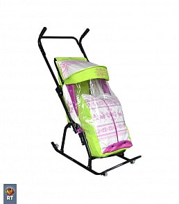 Санки-коляска Герда 4-Р3 с колесиками «Скандинавский Узор» (RT, 3768RT)