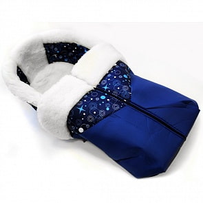 Меховой матрасик с попоной с узором, синий (RT, 5001RT)