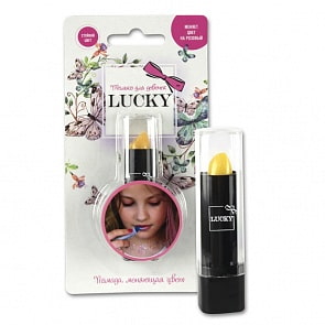 Желтая помада Luсky меняющая цвет на розовый (Luсky, Т11942)
