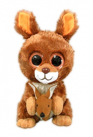 Мягкая игрушка - Кенгуру с детенышем, коричневый, 15 см 