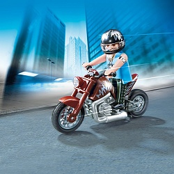 Игровой набор Коллекция мотоциклов - Коричневый мотоцикл (Playmobil, 5527pm) - миниатюра
