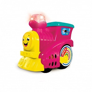 Паровозик музыкальный малиновый (Азбукварик, 28462-0)