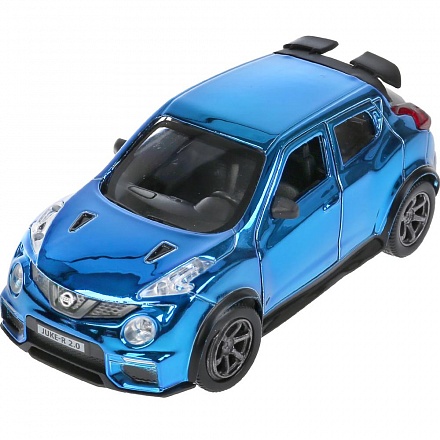 Инерционная металлическая модель - Nissan Juke-R 2.0 хром, 12см, цвет синий 