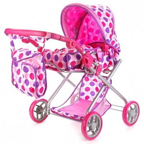 Коляска для кукол с сумкой, переноской и съемным верхом (Карапуз, 63HJ-C2sim)