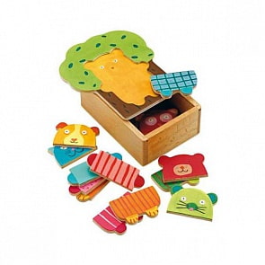 Первый пазл - Деревянные зверюшки (Djeco, 01681k)