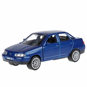 Машина металлическая Lada 110 12 см., инерционная, открываются двери, синяя (Технопарк, SB-16-44-N(BU)-WB)