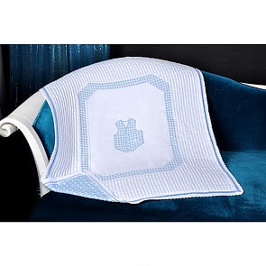 Плед-покрывало вязанный UPS PUPS Жилетка, 85*100 (акрил, голубой)