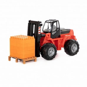 Автокар + конструктор Супер-Микс, 30 элементов на поддоне, в сеточке (Полесье, П-1633) (ассортимент)