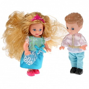 Набор - 2 куклы Машенька и Сашенька, 12 см, принц и принцесса, с аксессуарами (Карапуз, MARY003-GB-BB (36) 