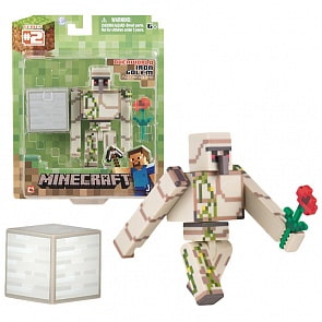Фигурка Minecraft Iron Golem - Железный голем с аксессуарами, 8 см (Jazwares, TM16511)