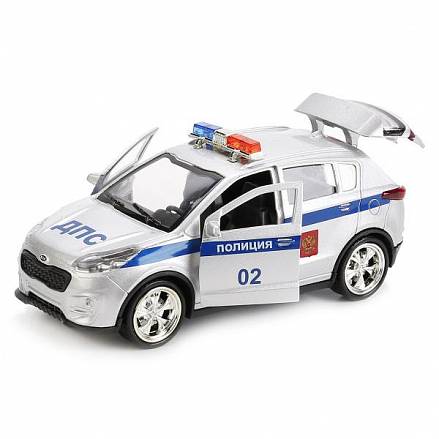 Металлическая инерционная машина - Kia Sportage, 12 см, Полиция 