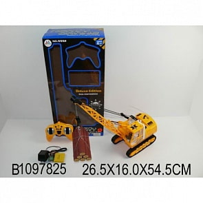 Кран строительный на радиоуправлении с аккумулятором, светом, usb зарядным устройством и аксессуарами (B1097825sim)