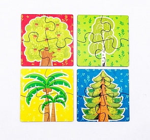 Пазл - Деревья, 4 вида по 4 детали (Woodland, 099101)