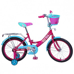 Велосипед детский – Barbie, розово-бирюзовый со страховочными колесами (ST18003-Asim)