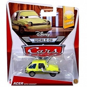 Cars 2. Коллекционная машинка Эйсер с гарнитурой (Mattel, w1938_acer)