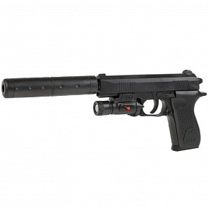 Пистолет с глушителем, фонариком и пульками (100000229)