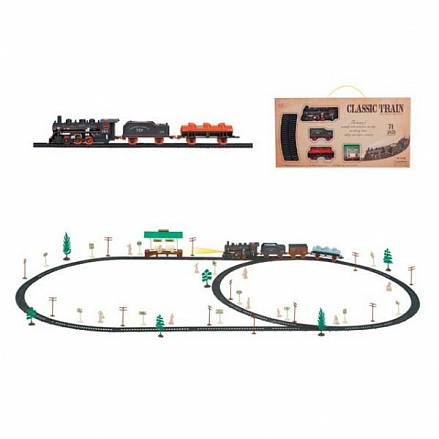 Железная дорога со световыми эффектами - Classic Train, 71 деталь (Shantou,  B1483759sim