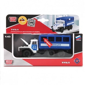 Машина металлическая инерционная Урал - Будка полиции со световыми и звуковыми эффектами (Технопарк, CT10-104-1sim)