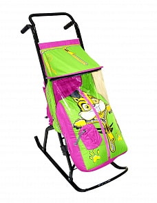 Санки-коляска Снегурочка 2-Р Бельчонок, сиреневый-салатовый (RT, 3553RT)