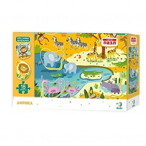 Пазл-сортер Африка, 18 элементов (Dodo, R300159)