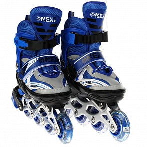 Раздвижные ролики Next со светом размер 29-32 в сумке синие (Next, C28004-29-32-BLUE)
