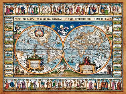 Пазлы Castorland – Карта мира 1639, 2000 элементов 