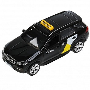 Машина Такси Mercedes-Benz GLE 12 см двери и багажник открываются металлическая инерционная (Технопарк, GLE-12TAX-BK) (ассортимент)