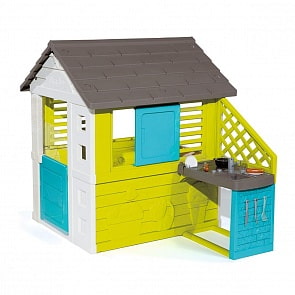 Игровой домик с кухней, синий, 145 х 110 х 127 см (Smoby, 810711)