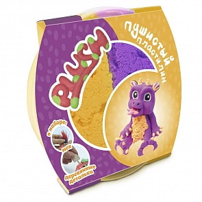 Пластилин пушистый ™Plush, фиолетовый и оранжевый, 160 грамм (Волшебный мир, PL02201804)