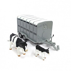 Трейлер для перевозки животных с коровой и теленком (Tomy, 42709st)