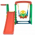 Детский игровой комплекс для дома и улицы: детская горка, баскетбольное кольцо с мячом, подвесные качели  - миниатюра №1