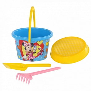 Набор Disney Минни №6: ведро среднее с наклейкой, ситечко, лопатка, грабельки (Полесье, 67005) (ассортимент)