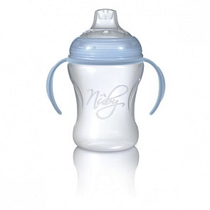 Поильник с носиком-непроливайкой и съемными ручками, голубой