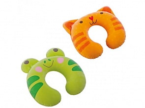 Детская надувная подушка-подголовник, тканевая (Intex, 68678sim)