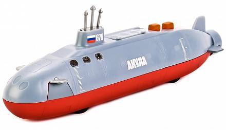 Модель инерционная – Подводная лодка Акула, 20 см., свет и звук 